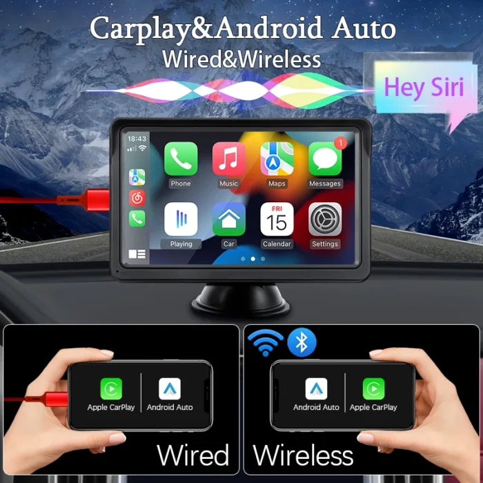 Hippcron, CarPlay, Android, Auto, Portatil - Image 2