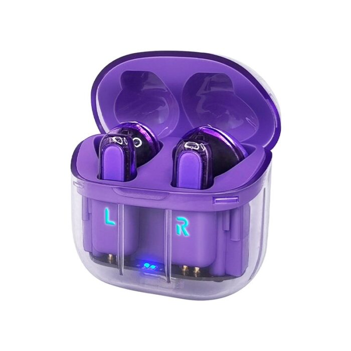 Auscultadores Estéreo Bluetooth Crystal Roxo - Image 3
