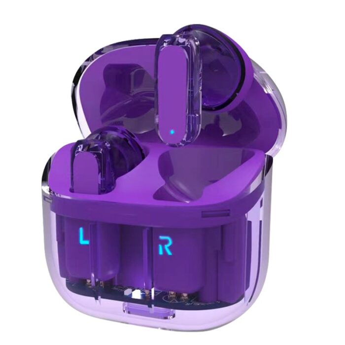 Auscultadores Estéreo Bluetooth Crystal Roxo - Image 4