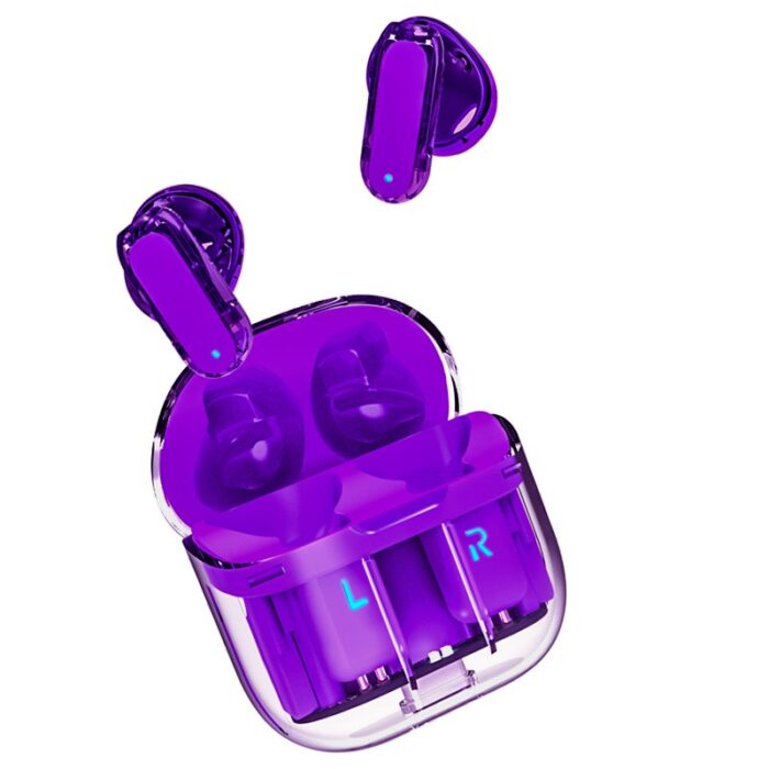 Auscultadores Estéreo Bluetooth Crystal Roxo - Image 2