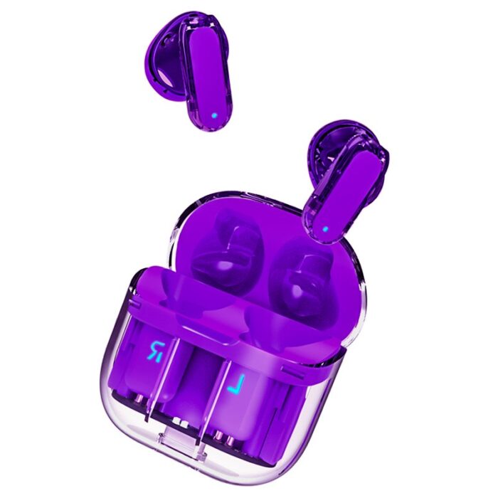 Auscultadores Estéreo Bluetooth Crystal Roxo - Image 5