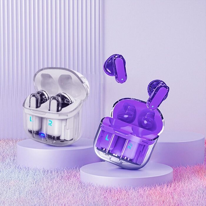 Auscultadores Estéreo Bluetooth Crystal Roxo - Image 6