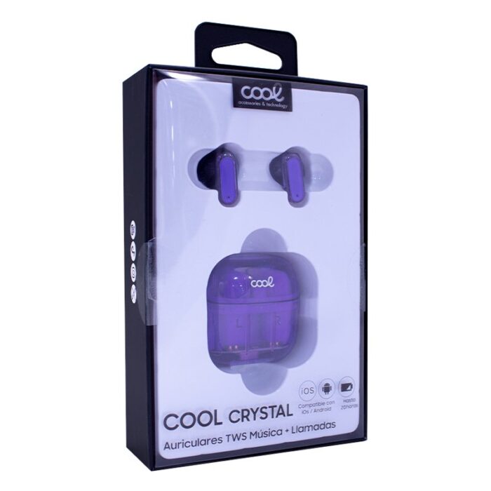 Auscultadores Estéreo Bluetooth Crystal Roxo - Image 7